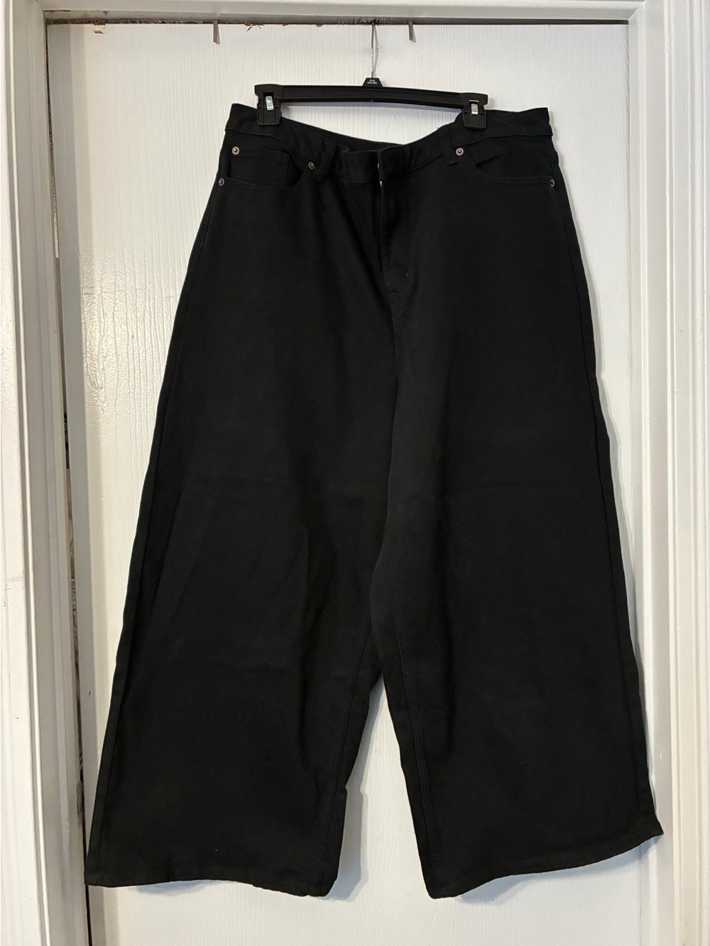Amazon Essentials Dark Black Womens Wide-Leg High Waisted Crop Jeans Size 20